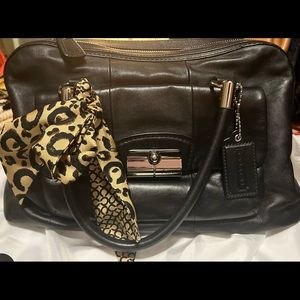 Large Coach Leather Bag. 12 in height and 16 in width. No scratches.